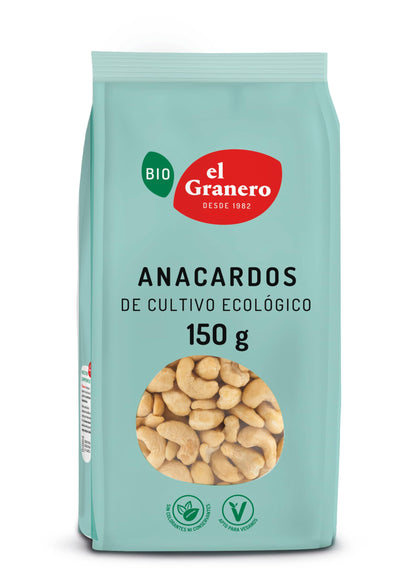 El Granero Integral - Anacardos Natural BIO - 150 g - Alto Contenido en Nutrientes - Mejoran la Salud Ósea y Cardiovascular - Propiedades Energéticas y Calóricas - Aptas para Veganos