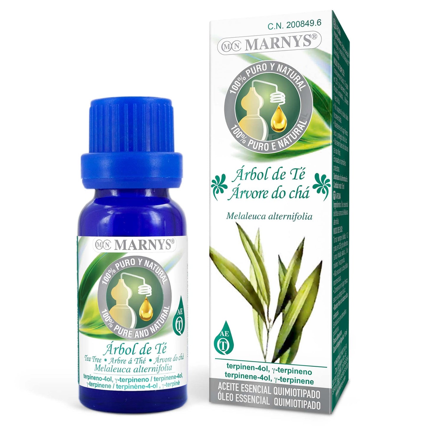 Marnys Aceite Esencial de Árbol de Té 15 ml - 100% Puro y Natural - Toque refrescante y un Aroma Relajante - Botella 15 ml 0