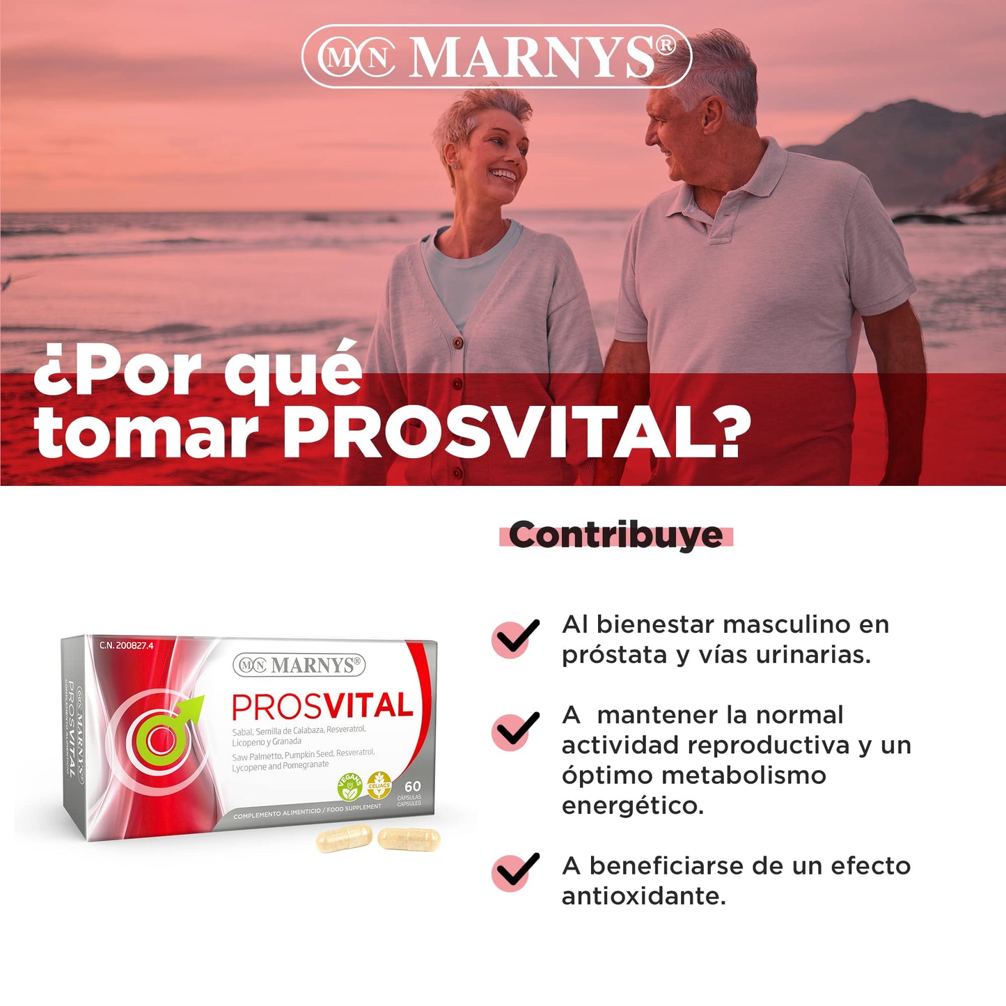 Prosvital, Bienestar de la Próstata, Facilita El Bienestar Masculino En Próstata y Vías Urinarias, 60 Cápsulas Vegetales