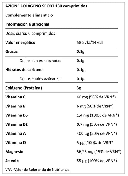 Azione Colágeno Sport 180 comprimidos