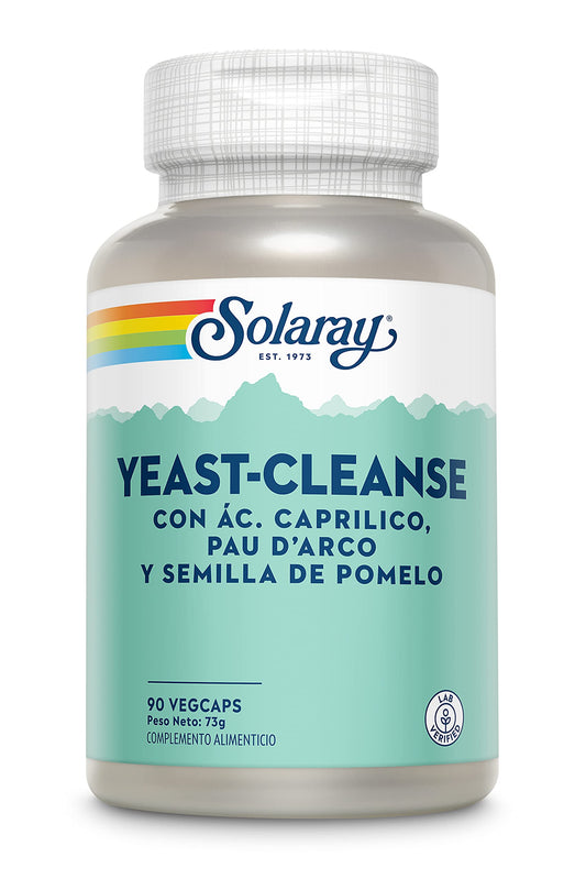 Solaray Yeast Cleanse | Ácido Caprílico, Pau D'arco Y Semilla de Pomelo | 90 VegCaps