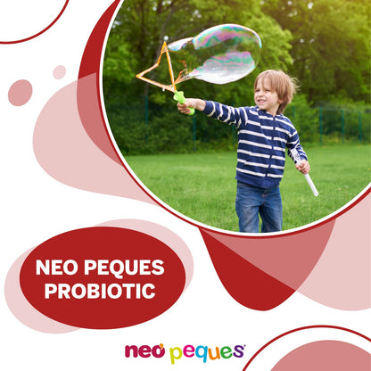 NEO PEQUES | Gummies Probiotic | 30 Gominolas | Beneficiosas para el Sistema Digestivo y las Defensas | Con Probióticos y Vitaminas del Grupo B | Caramelos Masticables para Niños | Sabor Fresa