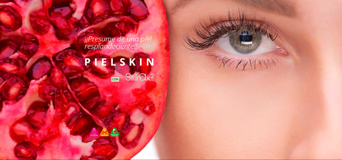 Novadiet - PIELESKIN Capsulas con SkinAx²™, Collactive, Ácido Hialurónico, Granada y Coenzima Q10 - Ayuda Reducir las Arrugas, las Manchas y las Imperfecciones de la Piel - 30 Cápsulas