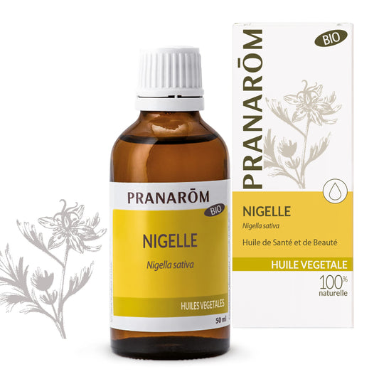 PRANARÔM - Aceite Vegetal - Comino Negro 100% Bio - Nigella Sativa - Obtenido por Primera Presión en Frío de la Semilla del Comino Negro - 50ml.