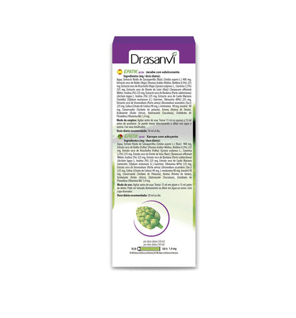 DRASANVI Epatik con Colina, Desmodium, Cardo Mariano y Otros Extractos| Para la Función Hepática | Desintoxicación y Depuración del Organismo | Contiene Vitamina B6 | 250 ml = 8 Días| Sabor Limón