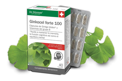 Salus - Ginkocel Forte Complemento Alimenticio - 100 Cápsulas - Ayuda a Mantener la Memoria, la Función Cognitiva y el Equilibrio Mental - Contiene Ginkgo Biloba y Vitaminas del Grupo B