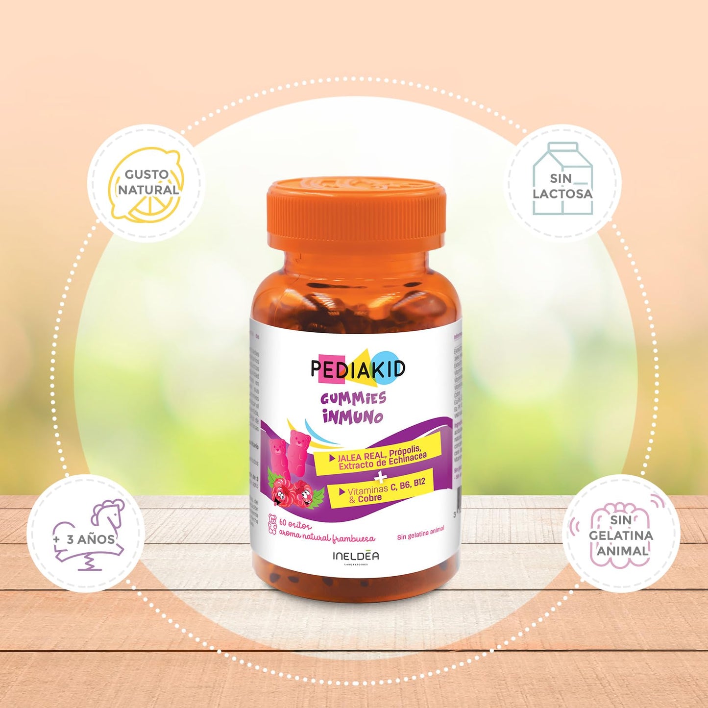 PEDIAKID – Gummies Inmuno - Fórmula Natural con Delicioso