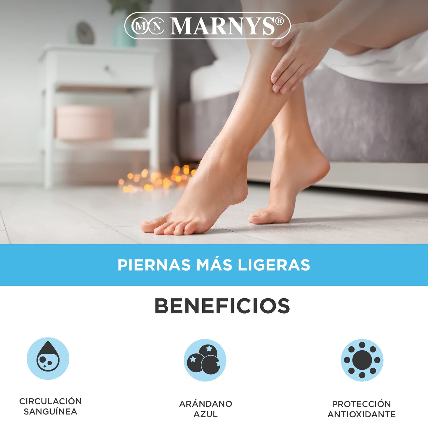 Circuven Plus MARNYS, Arándano Azul Útil para la Circulación Venosa, Piernas Más Ligeras, Disminuye la sensación de Piernas Cansadas, 20 Viales bebibles de 10 Ml