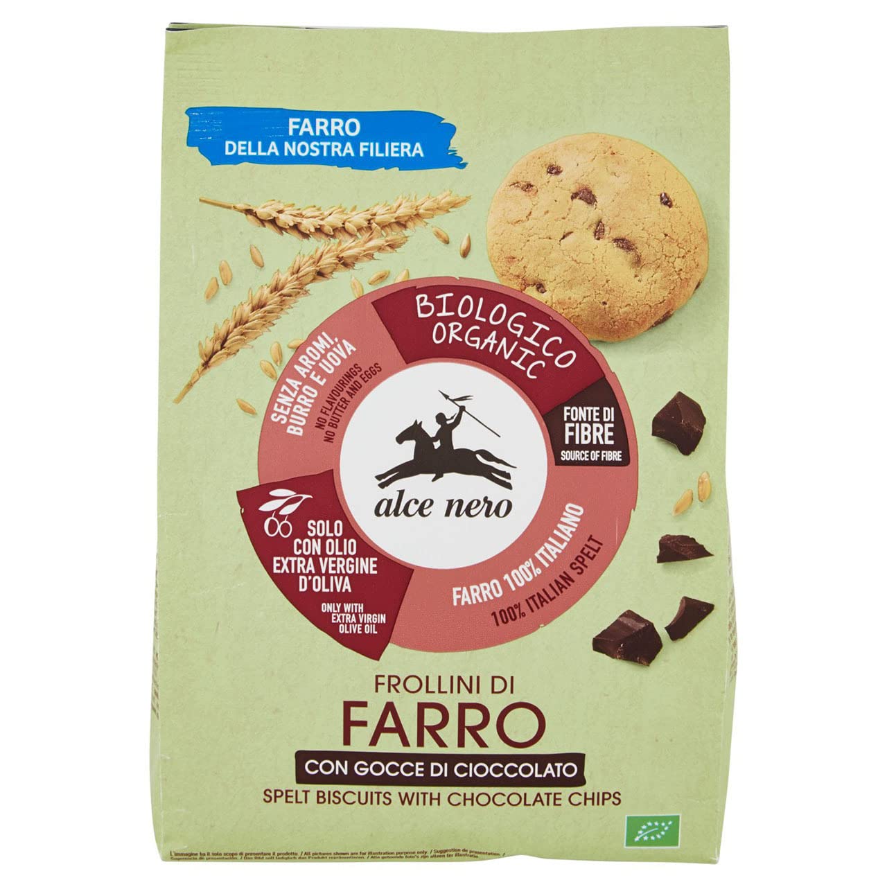 Galletas de espelta con gotas de chocolate - Alce Nero - 300g