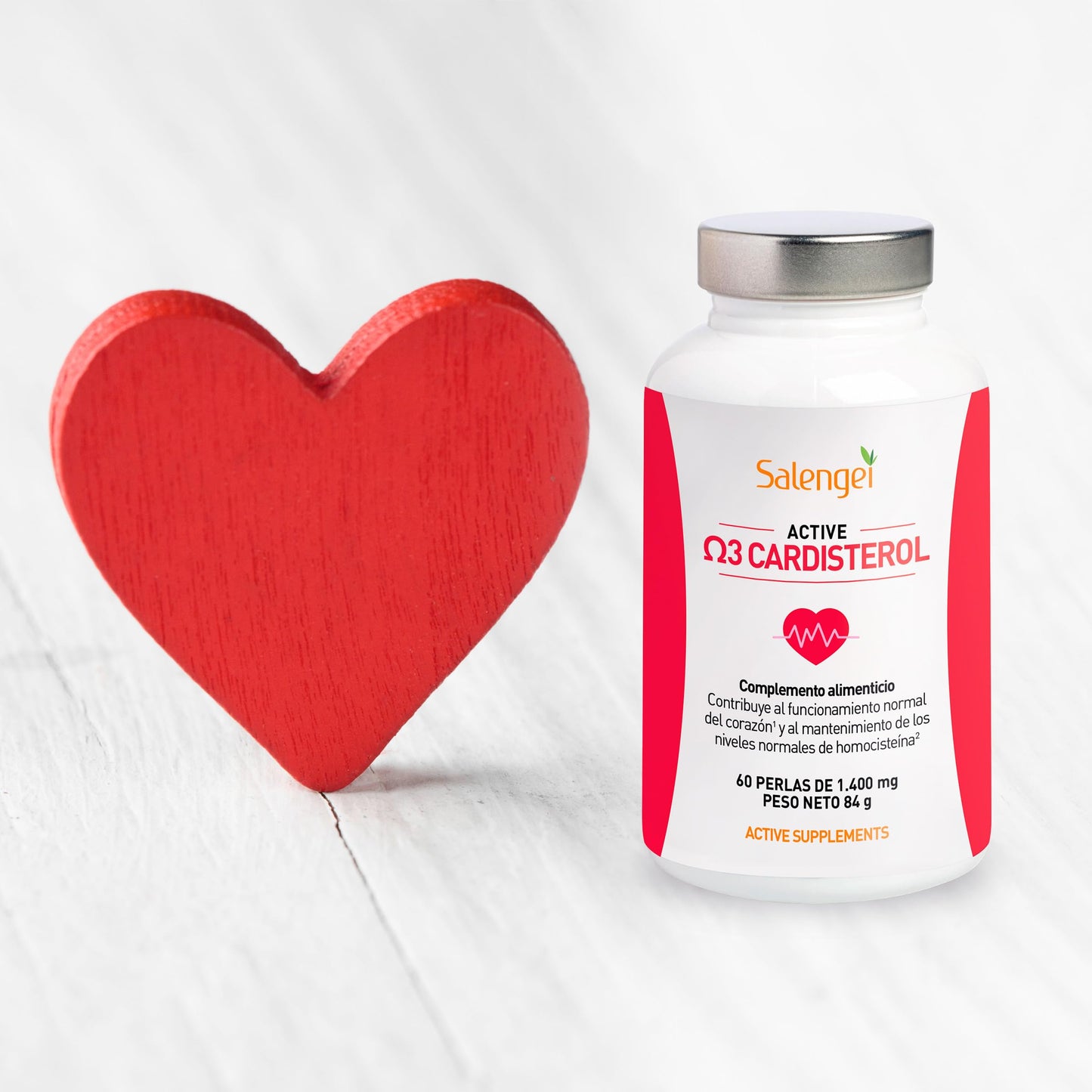 ACTIVE CARDISTEROL – Contribuye al funcionamiento del corazón y al mantenimiento de los niveles de homocistenia | Policosanol | Coenzima Q10 | Aceite de pescado | 60 perlas de 1400 mg |