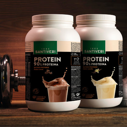 SANTIVERI - Protein-90 Instantáneo en Polvo, Alto Contenido en Proteína a Base de Proteína 100% Vegetal, Aminoácidos y Vitaminas