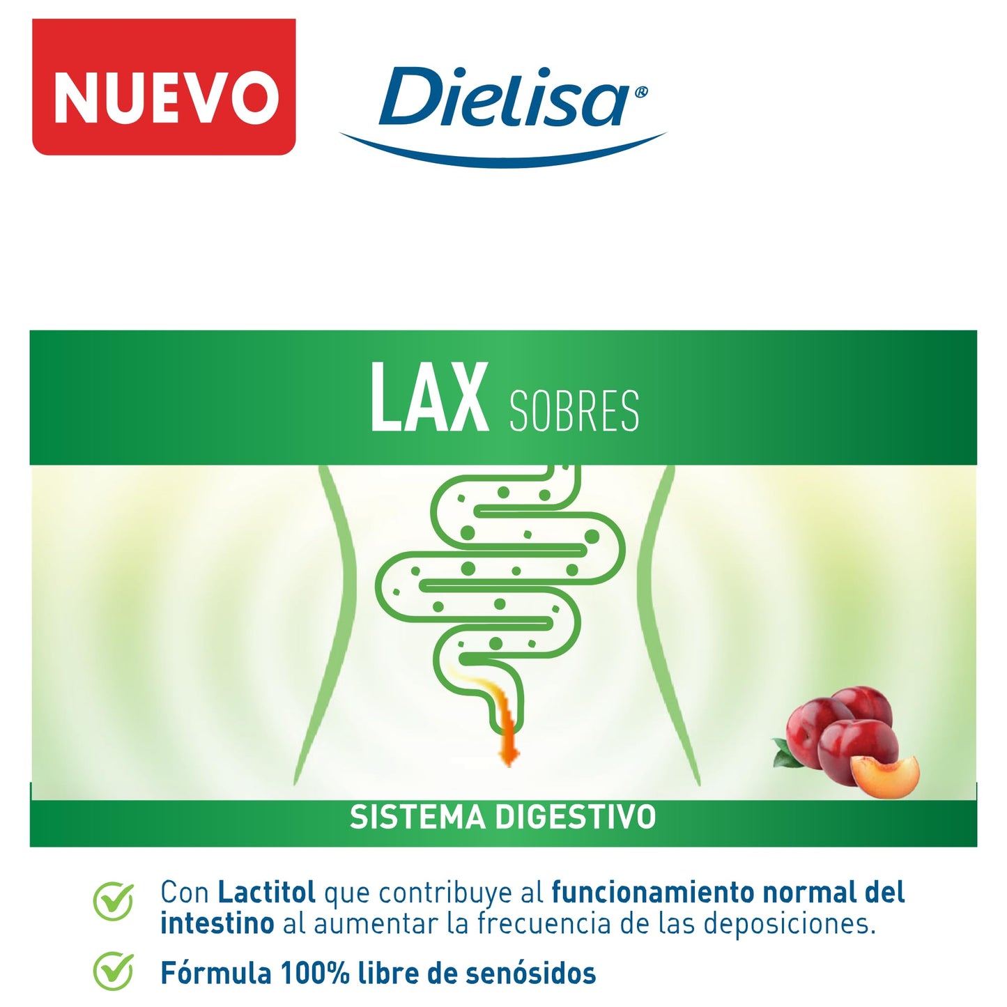 Dielisa LAX sobres, con Lactitol que contribuye al funcionamiento normal del intestino, 14 sobres