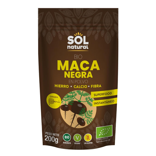 SOLNATURAL MACA Negra EN Polvo Bio 200 g, No aplicable