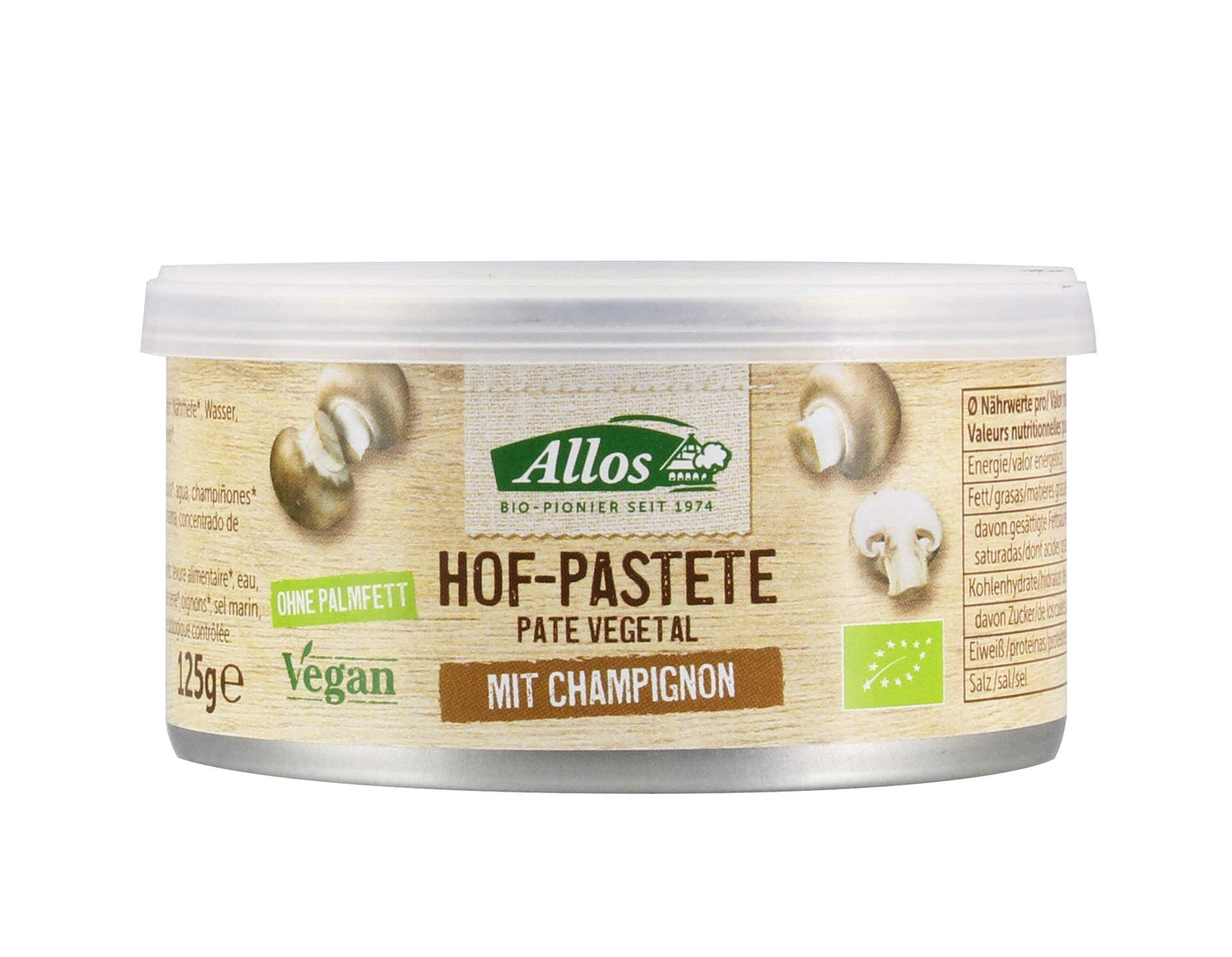 Allos Paté Vegetal Con Champiñones Bio, 25g