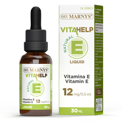 Marnys Vitamina E Líquida, Favorece la Protección Contra los Radicales Libres Oxidativos, Botella con Pipeta 30 Ml, Apta para Veganos 80 g