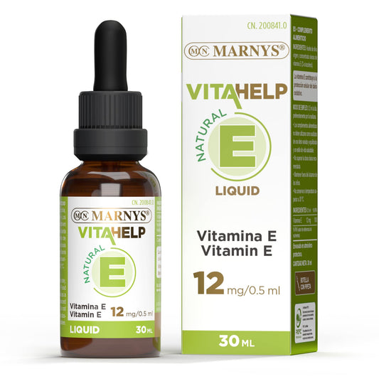 Marnys Vitamina E Líquida, Favorece la Protección Contra los Radicales Libres Oxidativos, Botella con Pipeta 30 Ml, Apta para Veganos 80 g