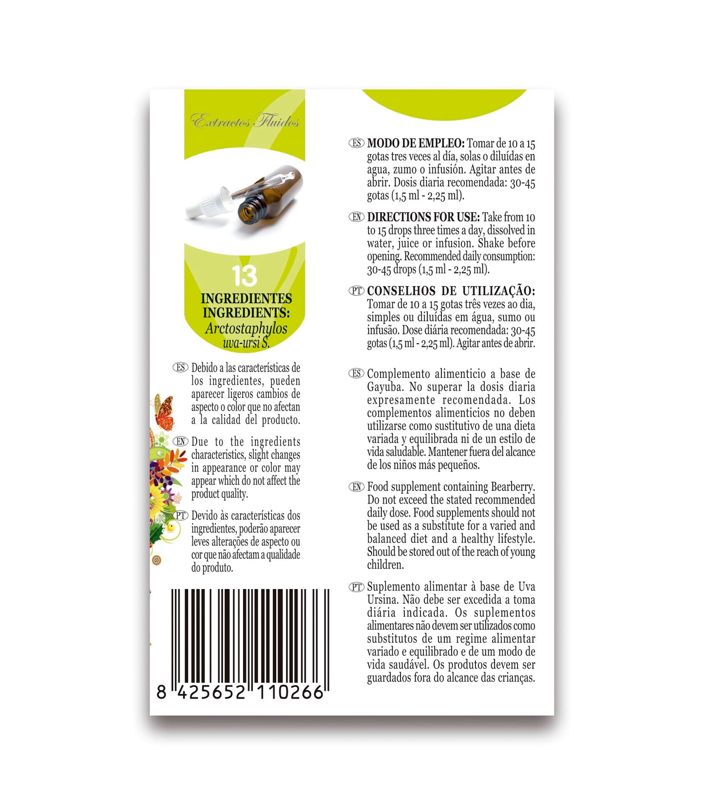 Novadiet - EXTRACTO DE GAYUBA con Arctostaphylos uva-ursi L - Complemento Alimenticio para la Salud Urinaria y Prevención de Infecciones - Envase de 50 ml