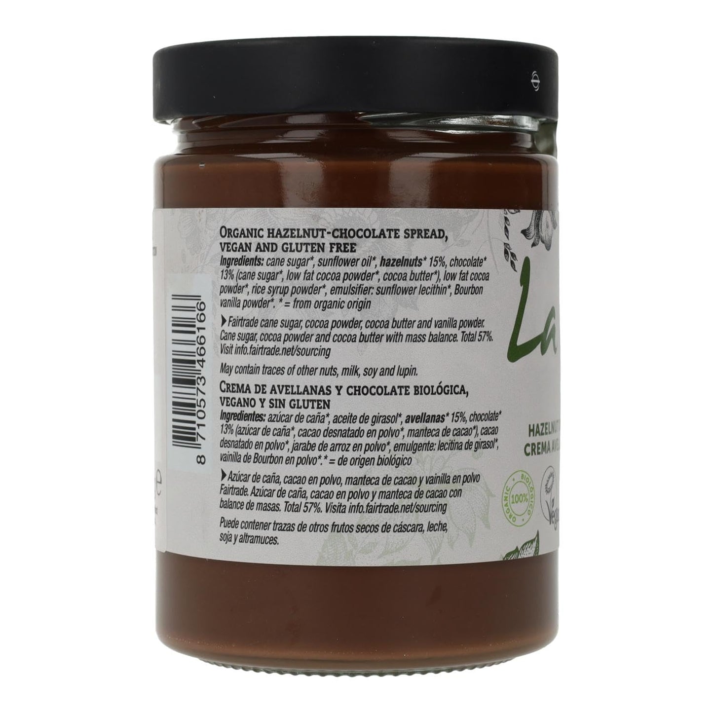 LA VIDA VE Crema Chocolate AV.Vegan Vida Vegan 600G, Estándar, Único