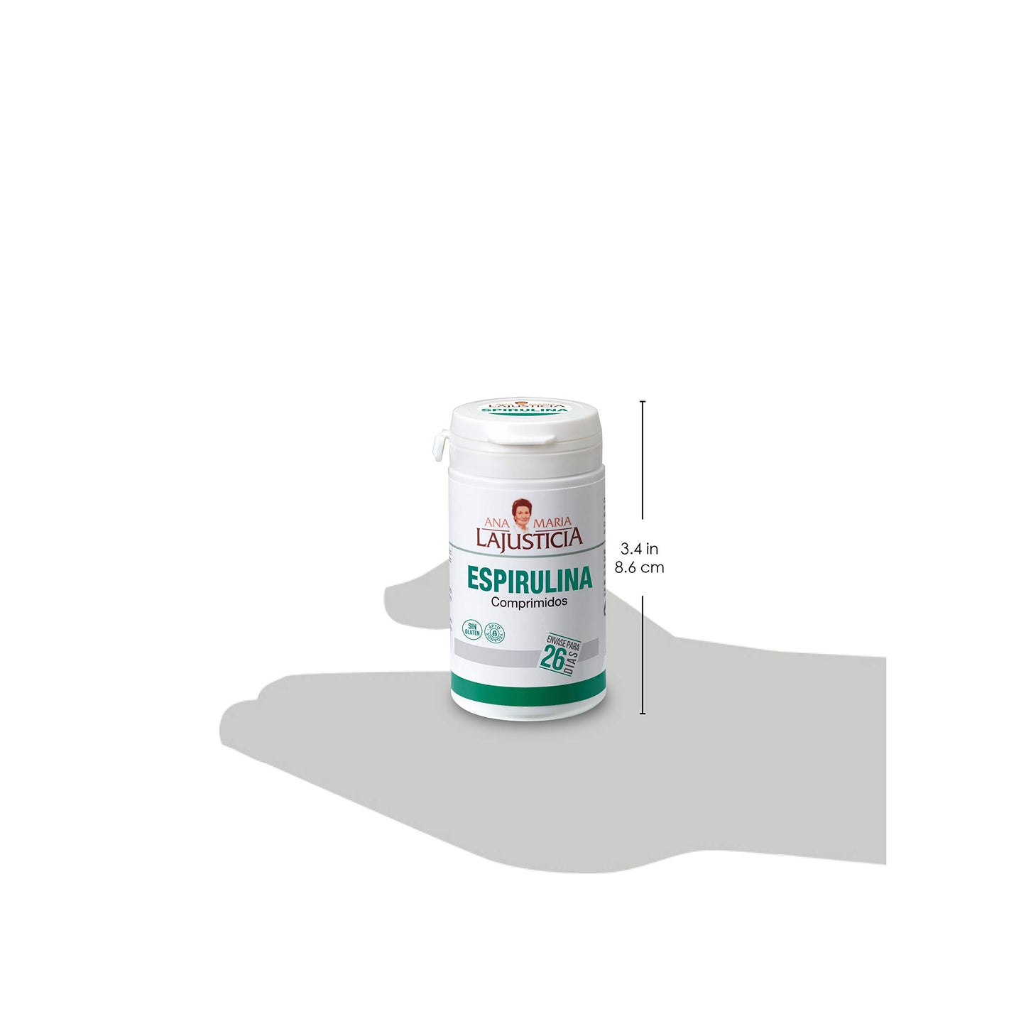 Ana Maria Lajusticia - Espirulina – 160 comprimidos fuente de proteínas, vitaminas y minerales. Detox y saciante. Apto para veganos. Envase para 26 días de tratamiento.