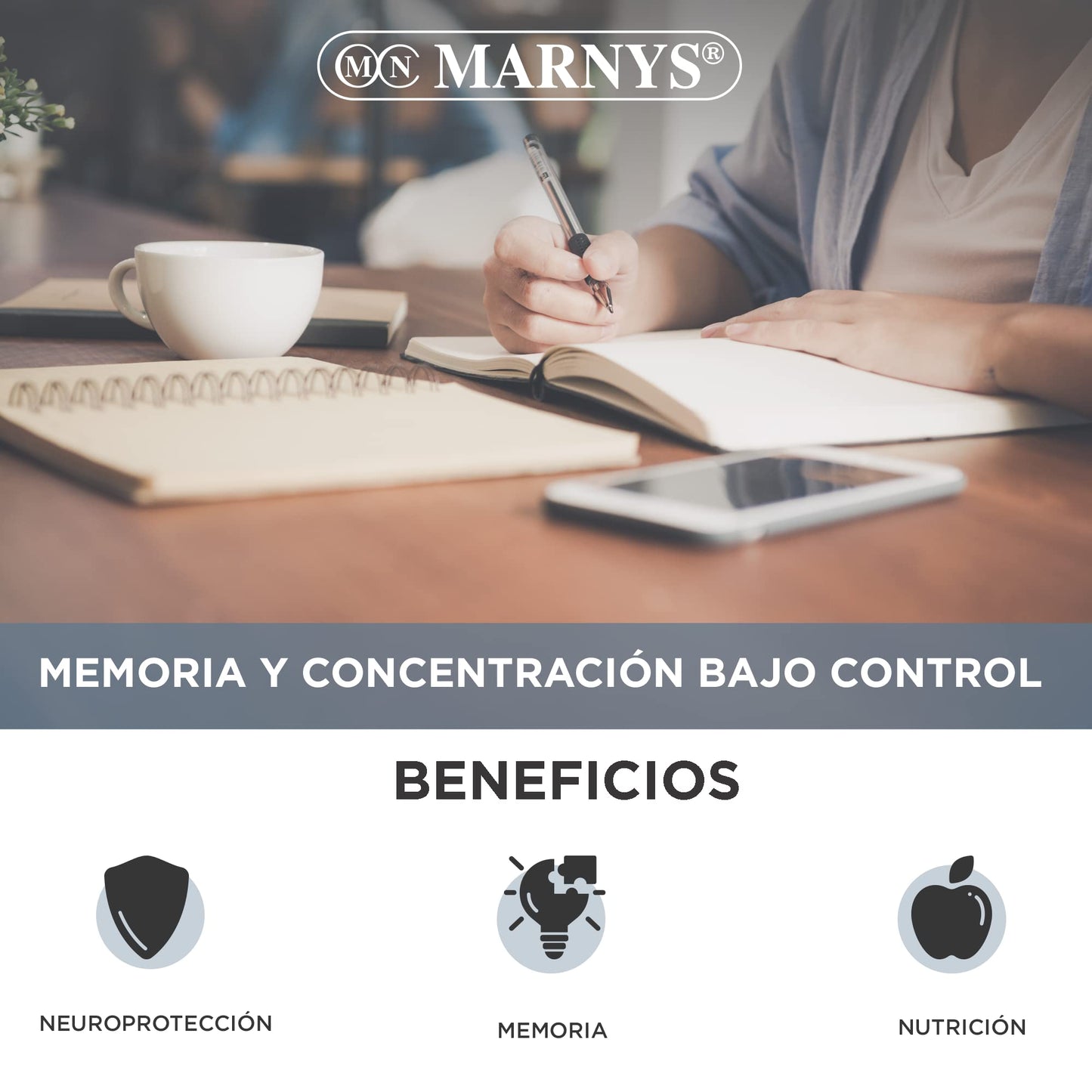 Marnys Memory Plus - Memoria Y Concentración Rendimiento Mental - 30 Cápsulas Vegetales