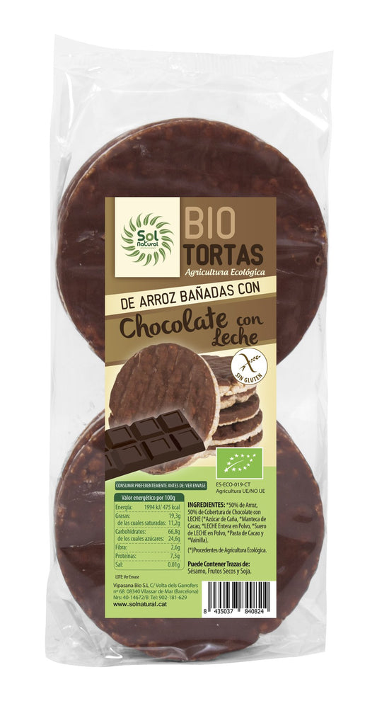 Solnatural Tortas Arroz Chocolate Con Leche Bio 100 G 100 g