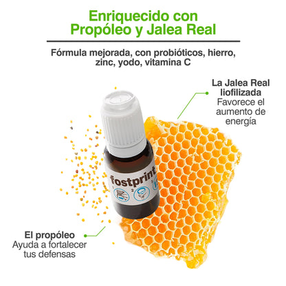 Soria Natural Fostprint Junior - Vitaminas y Nutrientes Esenciales para los Más Pequeños - Jalea Real, Vitamina C, Hierro, Propóleo, Vitaminas B y D - Probióticos niños - 20 viales