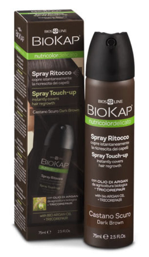 Spray de retoque Biokap Castaño Oscuro 75 ml sin parabenos