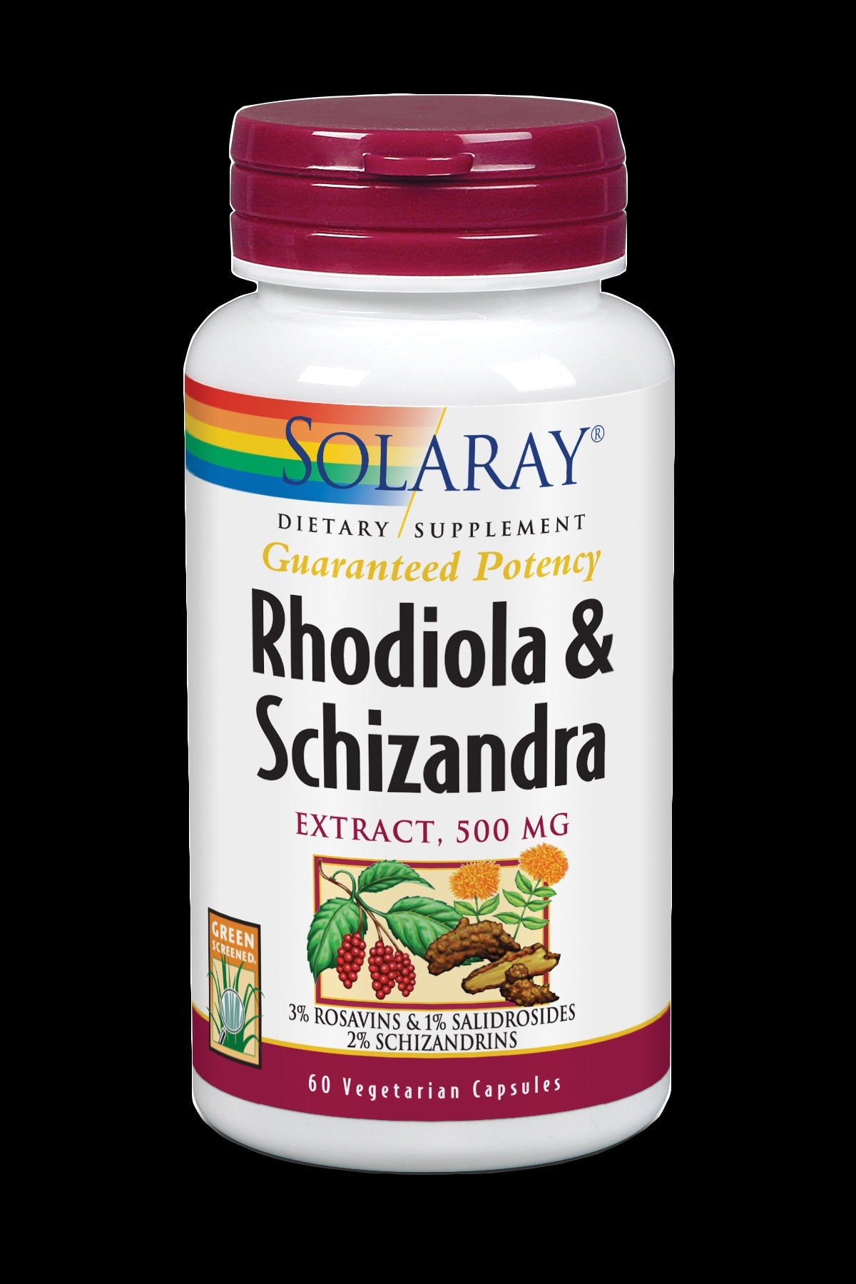 Rhodiola y Schizandra Solaray 60 cápsulas adaptógeno natural