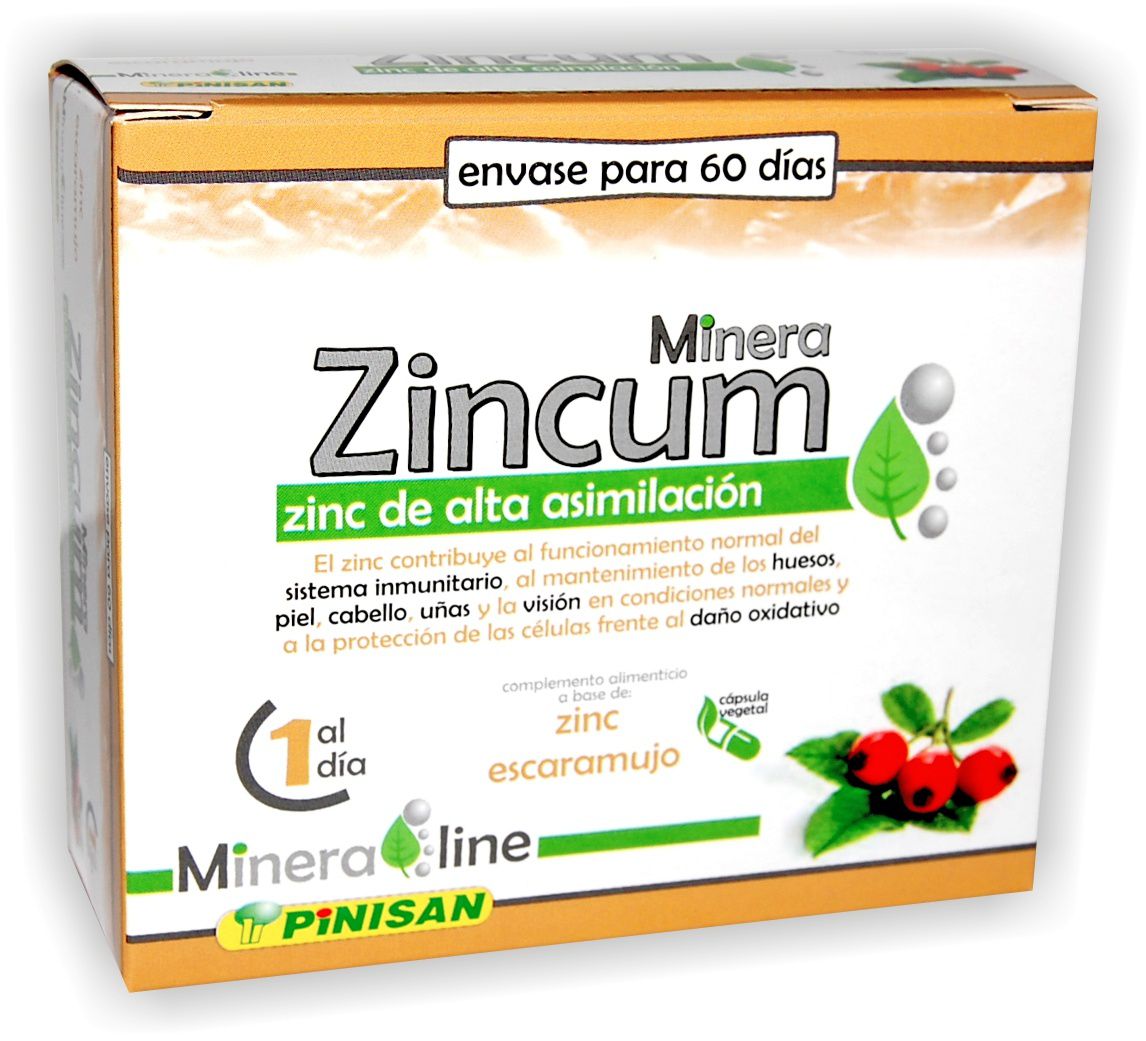 Minera Zincum Pinisan 60 Cápsulas de Zinc UltraZin con Escaramujo