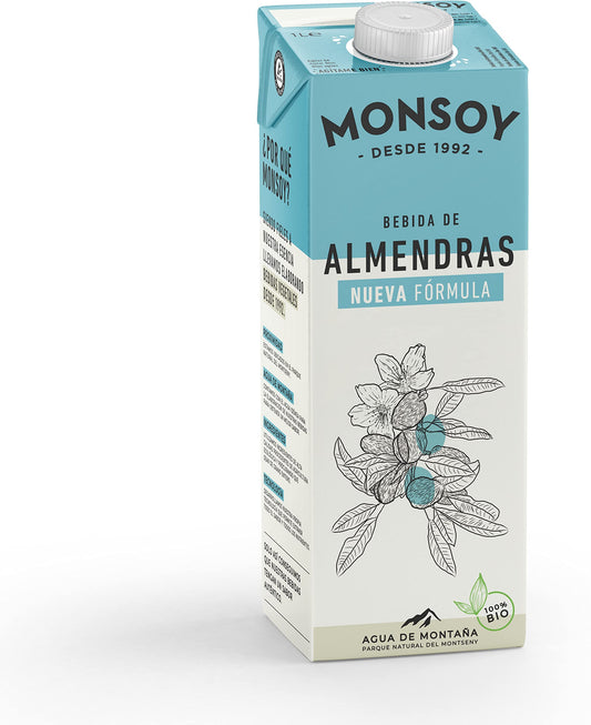 MONSOY Leche DE ALMENDRAS Bio 1 L, Estándar, Único