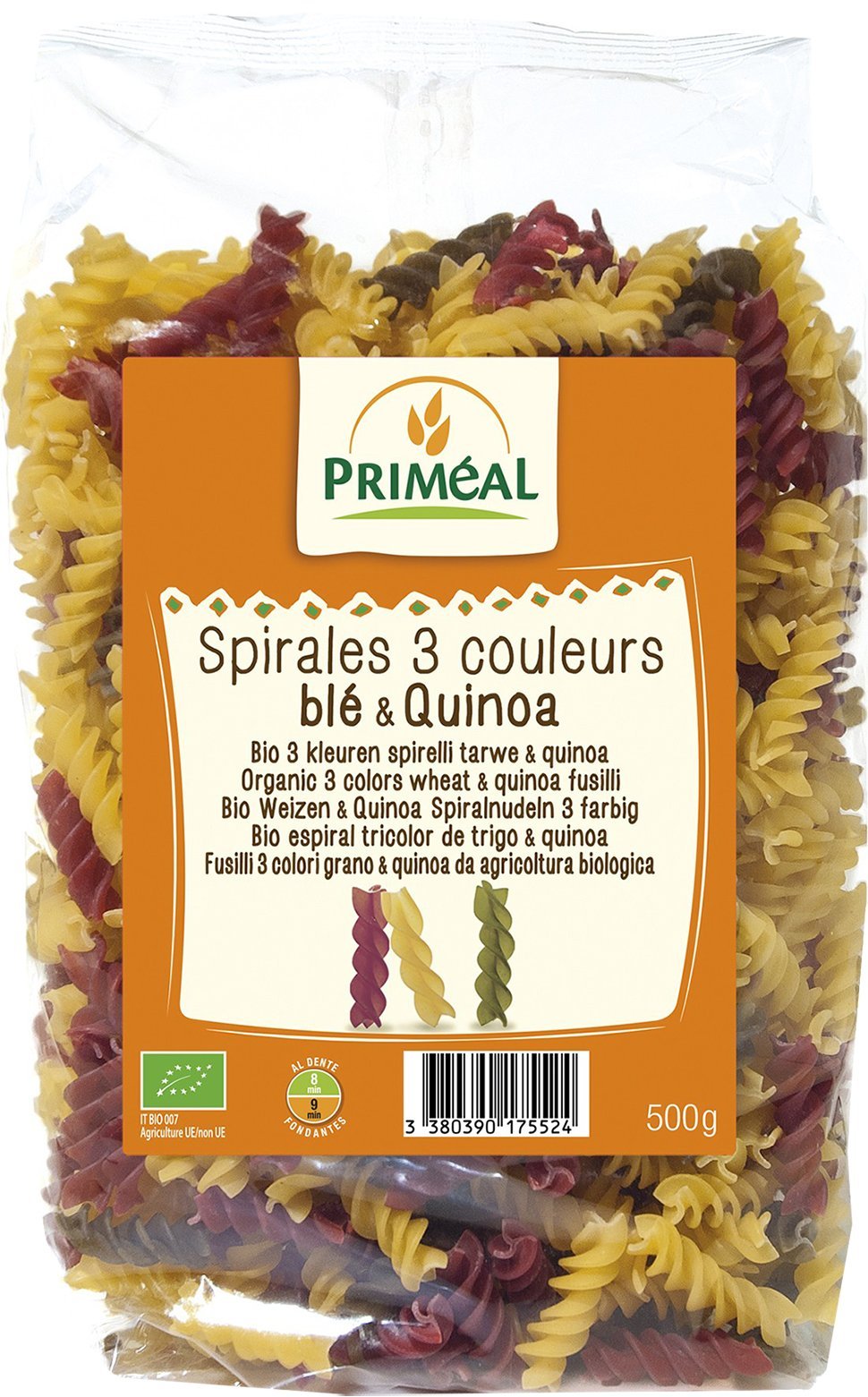 Primeal Espirales Con Quinoa Tricolor 500 G
