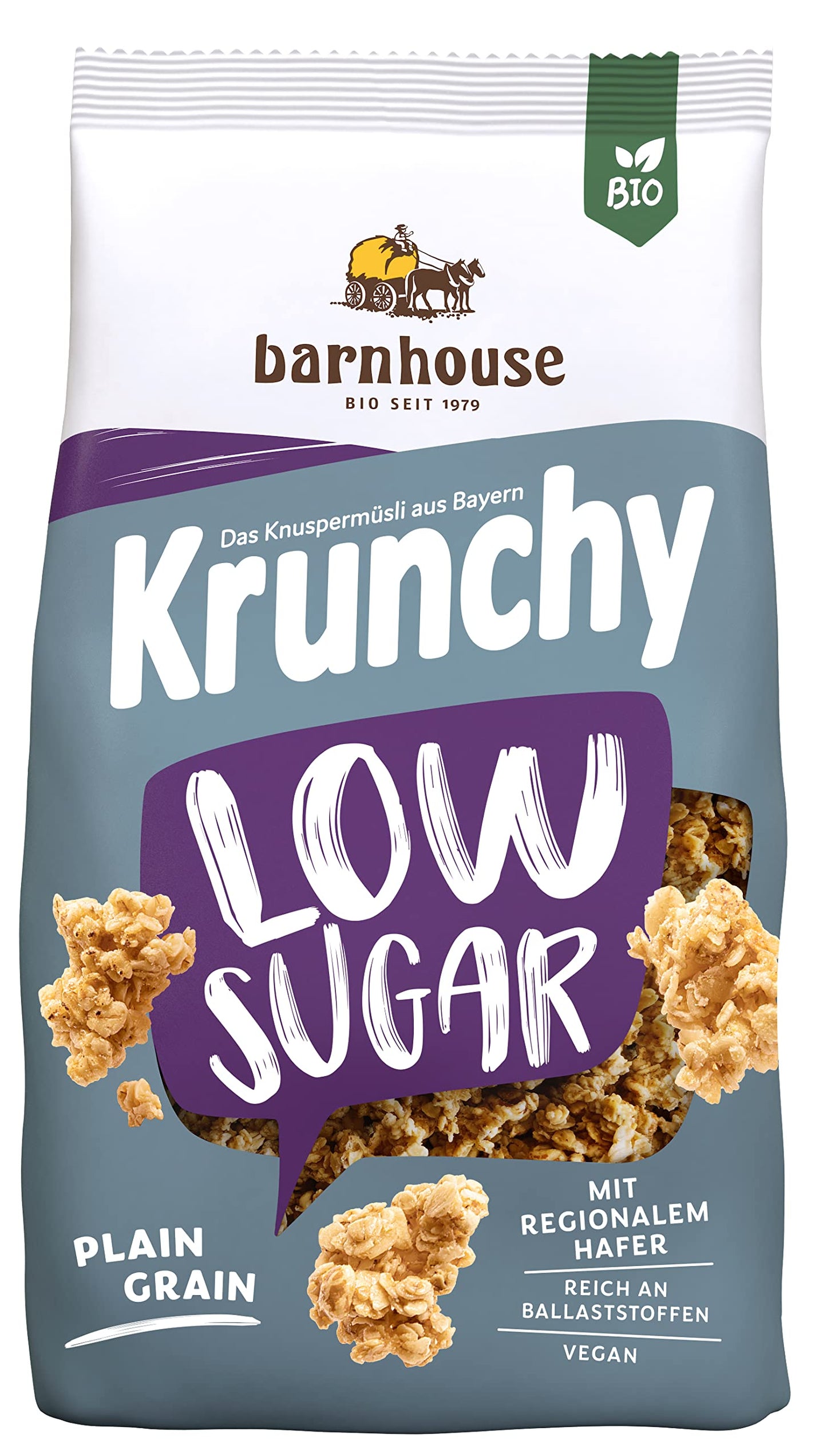 MUESLI KRUNCHY LOW SUGAR avena 375gr.BIO VEGAN