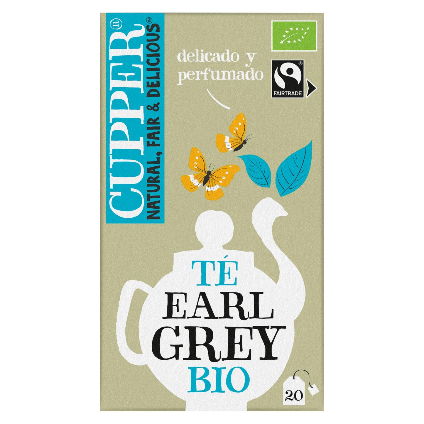Cupper Té Negro Ecológico Early Grey, 20 Bolsitas