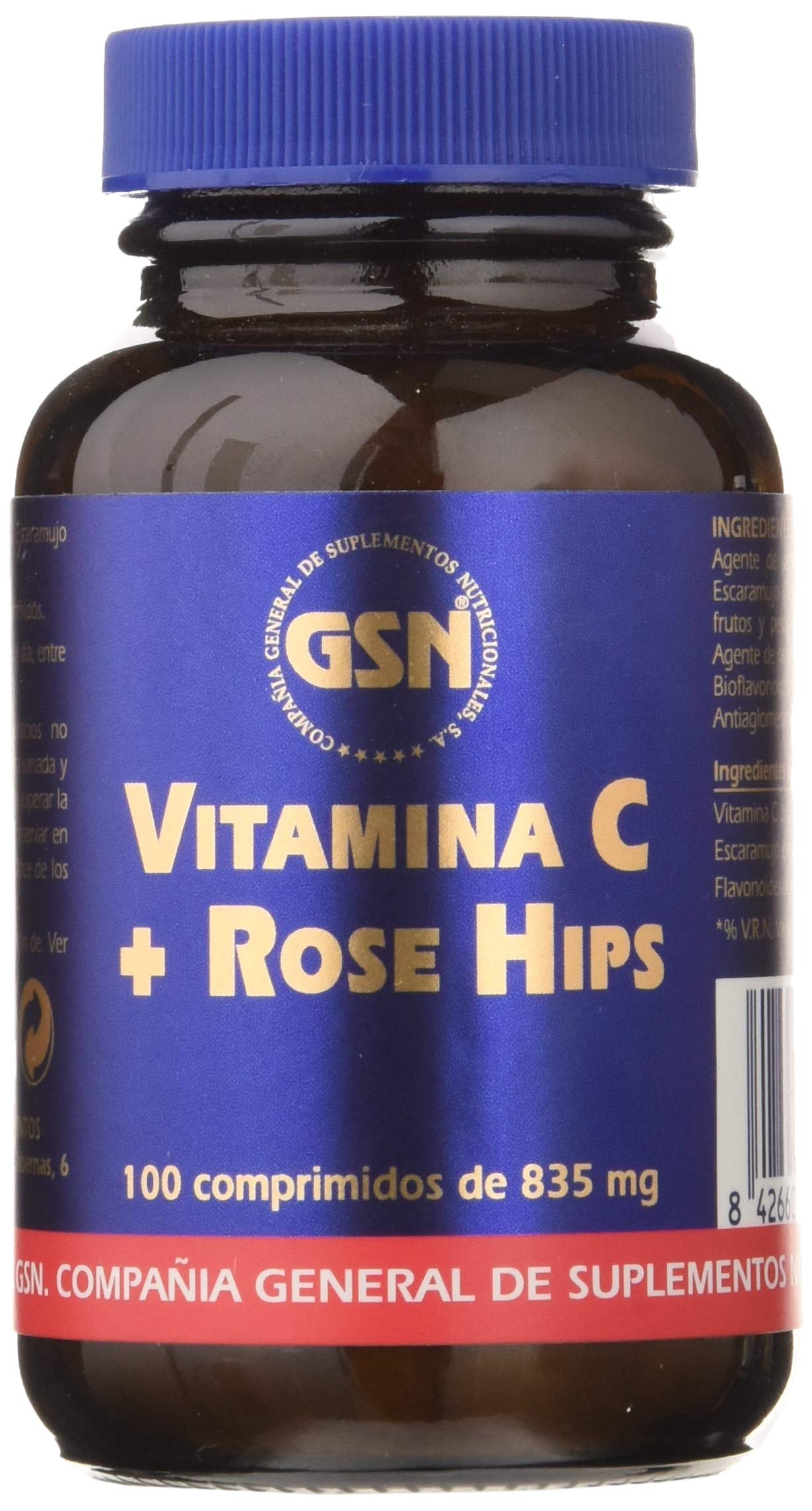 G.S.N. Vitamina C y Escaramujo - 100 comprimidos de 835 mg