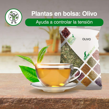 Soria Natural Olivo en Bolsa – Ayuda a Controlar la Tensión - Para Preparar en Infusión o Decocción - Riqueza de Principios Activos - 100% Natural - Bolsa de 50 g