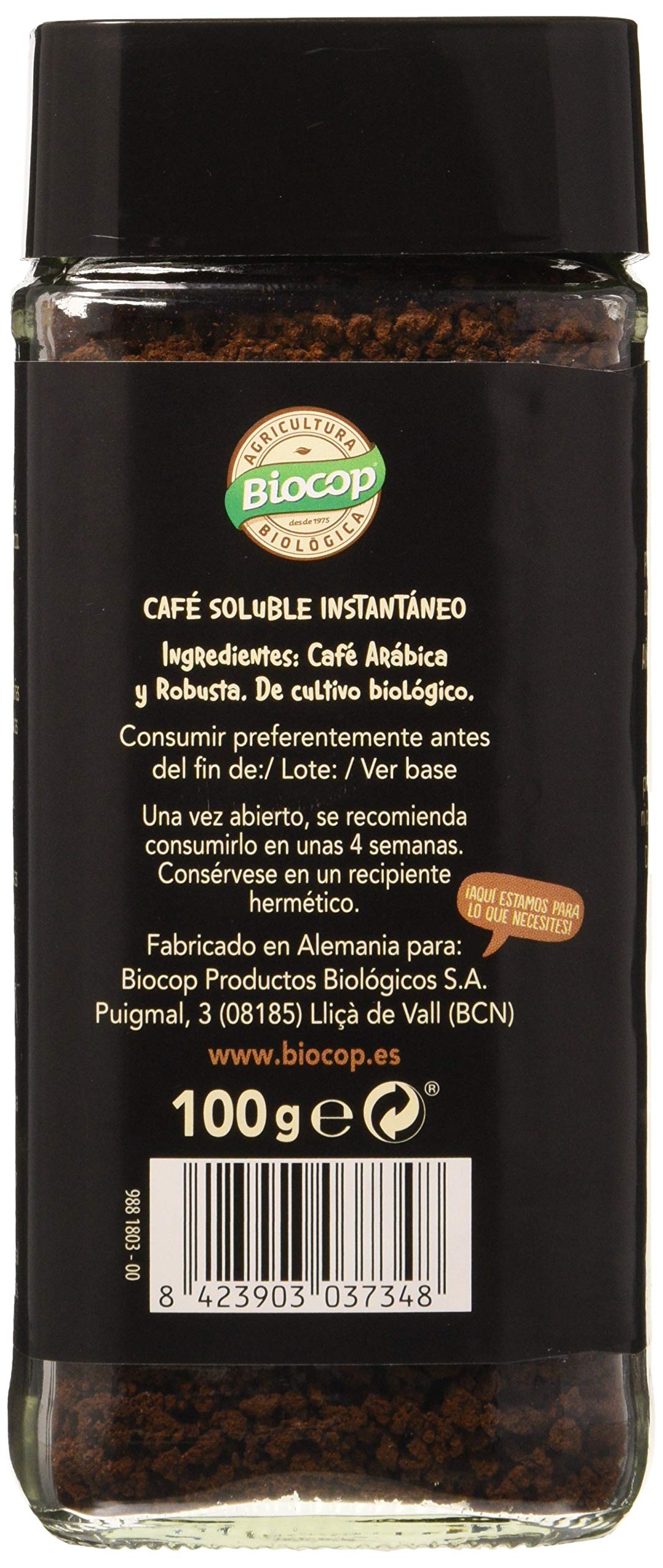 Biocop Cafe Soluble Instant Biocop 100G Envase De 100 Gramos 200 g