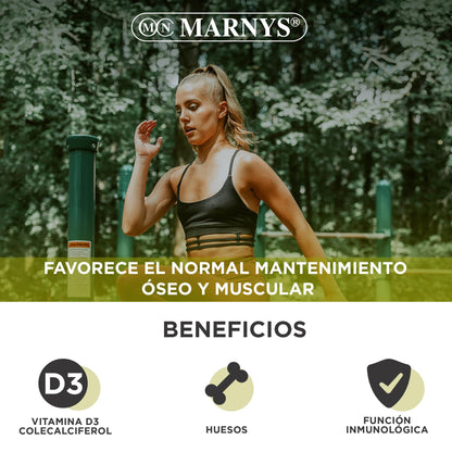 Marnys Vitamina D Líquida, Favoreciendo la Salud Ósea En Todas Las Edades, Botella con Pipeta 30 Ml 80 g