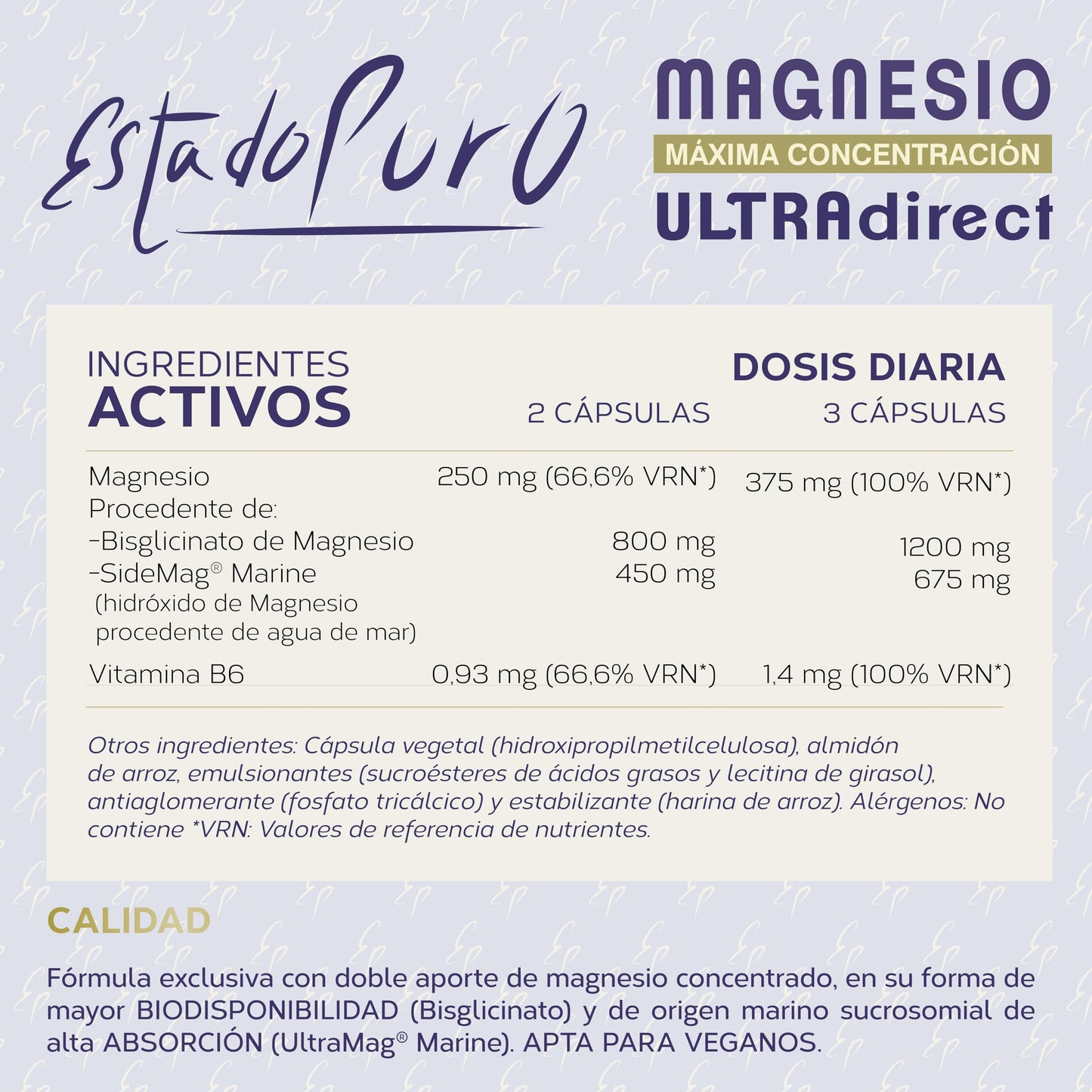 Glicinato de Magnesio Estado Puro | 375 mg de Magnesio Elemental | Bisglicinato de Magnesio 1200mg + Magnesio Marino 675mg | Alta Concentración, Suave para el Estómago, Vegano | 60 Cápsulas TONGIL