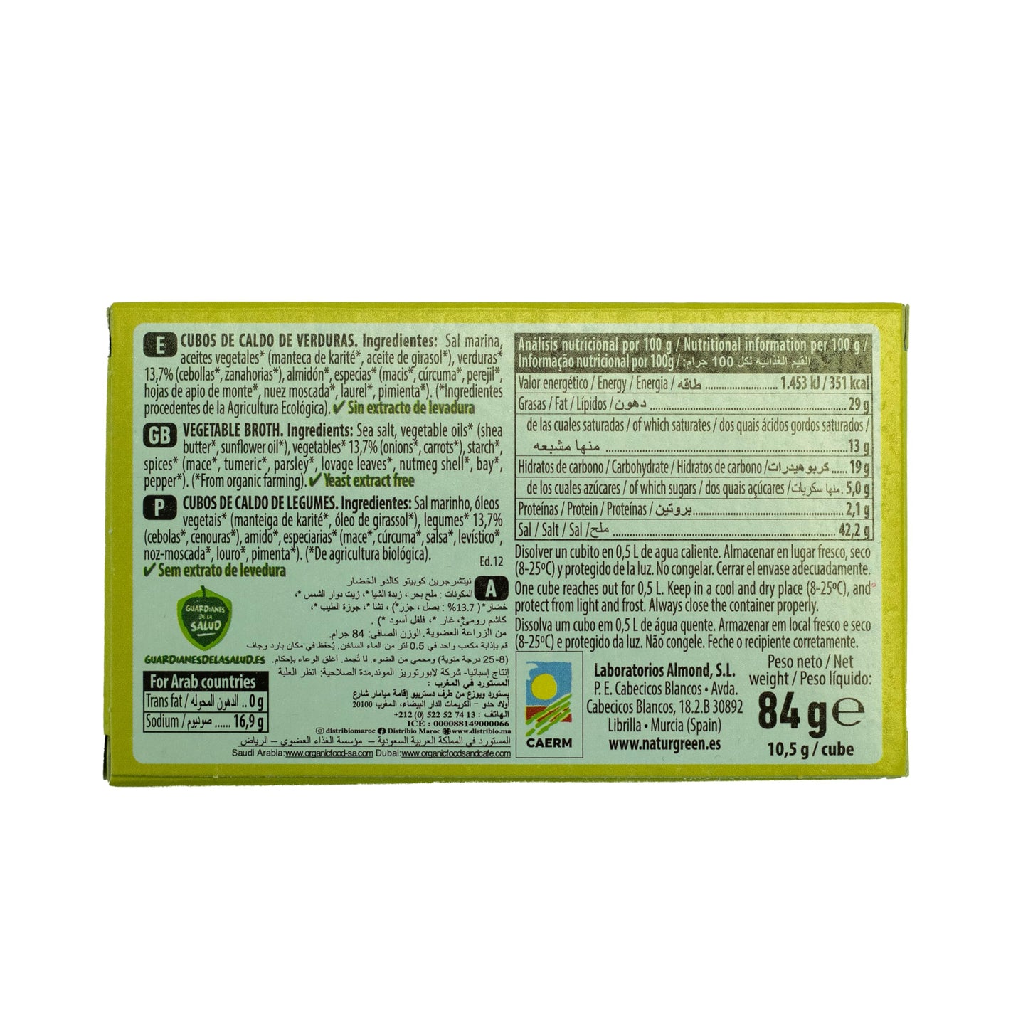 NaturGreen Cubitos Caldo Verduras, 8 cubos (Bio)