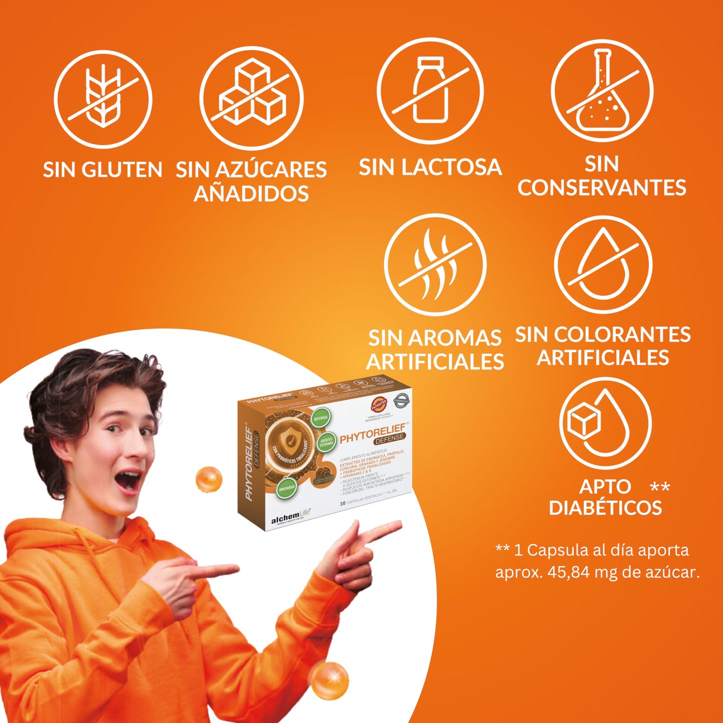 PHYTORELIEF® DEFENSE | ACTIVA TUS DEFENSAS | Con PROBIÓTICOS TINDALIZADOS | El soporte natural para activar tus defensas | 30 cápsulas