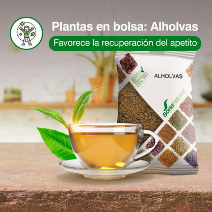 Soria Natural Alholvas en Bolsa – Favorece la Recuperación del Apetito - Para Preparar en Infusión o Decocción - Mayor Riqueza de Principios Activos - 100% Natural - Bolsa de 150 gr