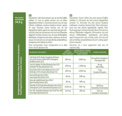 Nature Essential | Café Verde 2800 mg | 60 Cápsulas | Extracto Seco | 45% Ácido Clorogénico | Ideal en Dietas de Adelgazamiento | Ayuda a Aumentar el Efecto Saciante