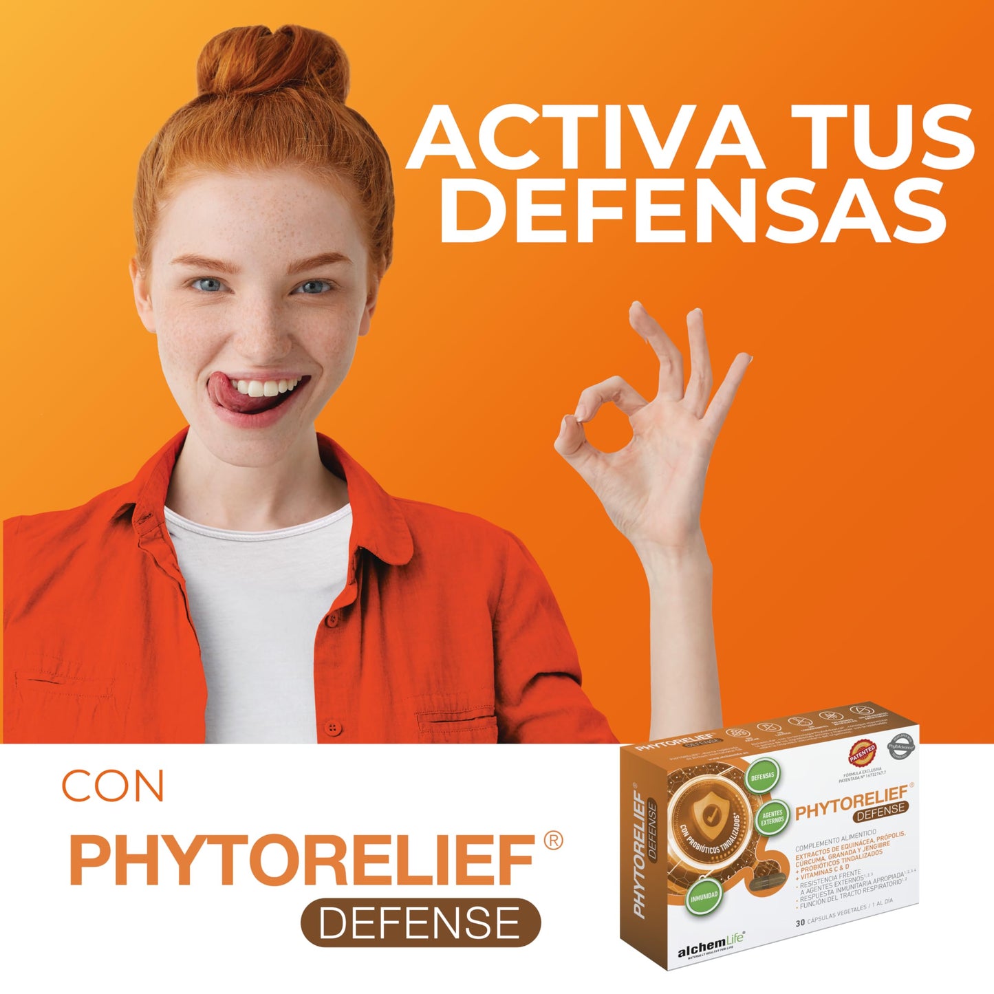 PHYTORELIEF® DEFENSE | ACTIVA TUS DEFENSAS | Con PROBIÓTICOS TINDALIZADOS | El soporte natural para activar tus defensas | 30 cápsulas