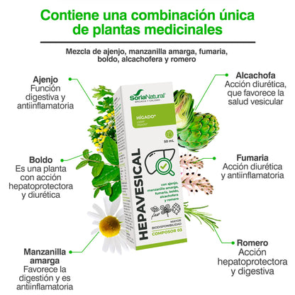 Soria Natural Composor 03 Hepavesical - Extracto Ajenjo, Manzanilla Amarga y Romero - Acción Digestiva, Antiinflamatoria y Diurética - Ayuda Dolor, Hinchazón, Acidez - 50 ml (50 ml (Paquete de 2))