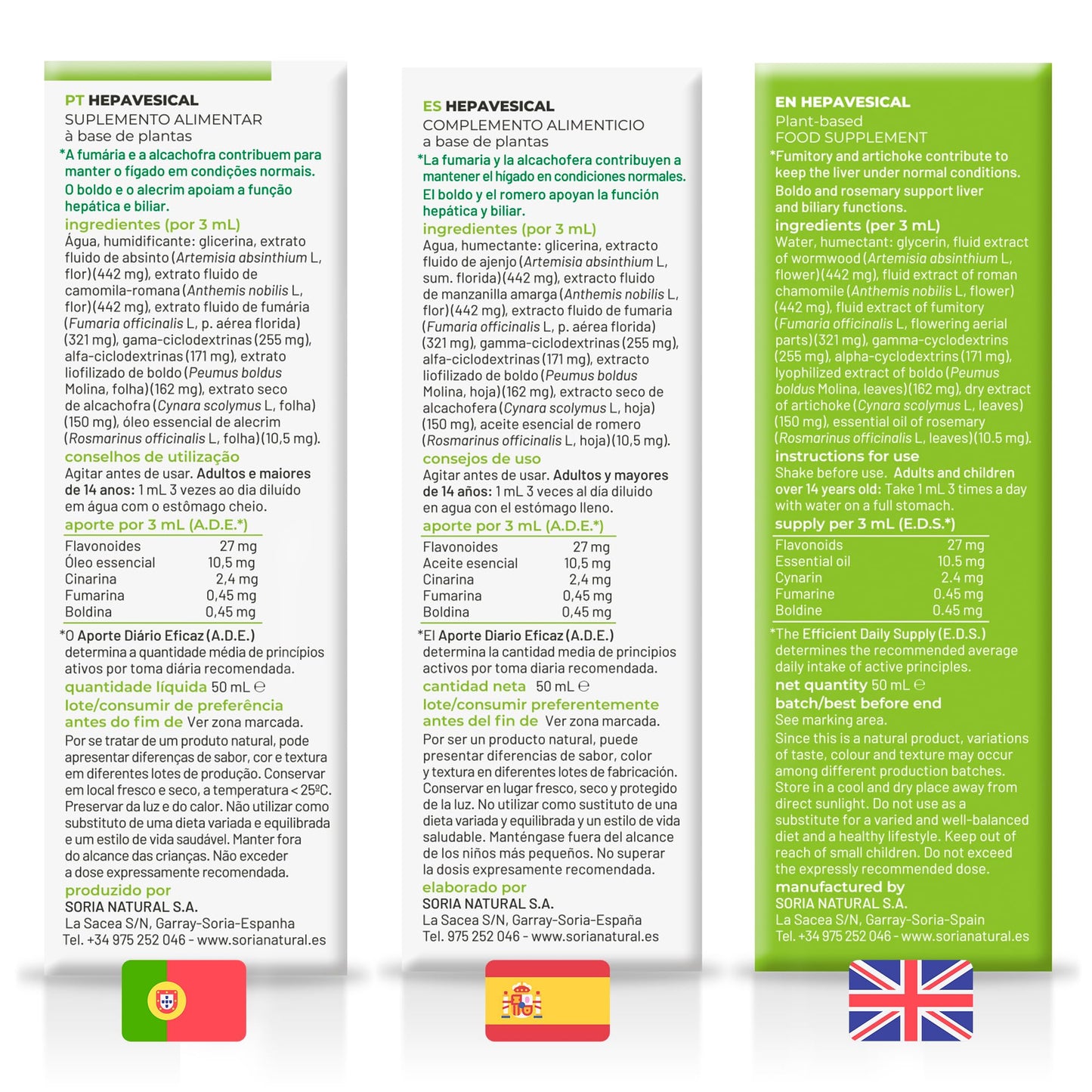 Soria Natural Composor 03 Hepavesical - Extracto Ajenjo, Manzanilla Amarga y Romero - Acción Digestiva, Antiinflamatoria y Diurética - Ayuda Dolor, Hinchazón, Acidez - 50 ml (50 ml (Paquete de 2))