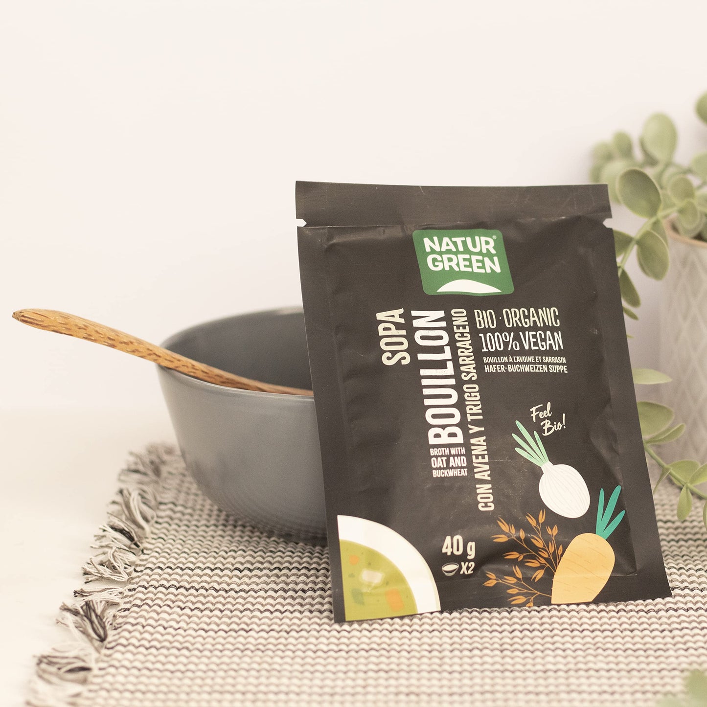 NaturGreen Sopa Bouillon con Avena y Trigo Bio 40g
