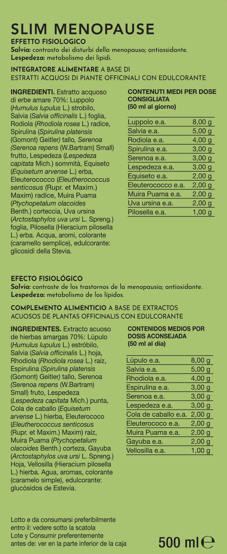 Gianluca Mech - Slim Menopause, Suplemento Menopausia Keto de 500 ml, Ayuda a Regular la Sudoración, con Rodiola y Salvia, Vegano