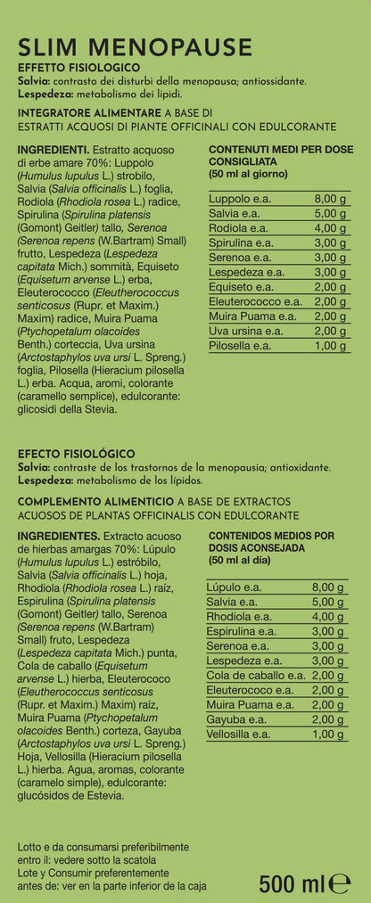 Gianluca Mech - Slim Menopause, Suplemento Menopausia Keto de 500 ml, Ayuda a Regular la Sudoración, con Rodiola y Salvia, Vegano