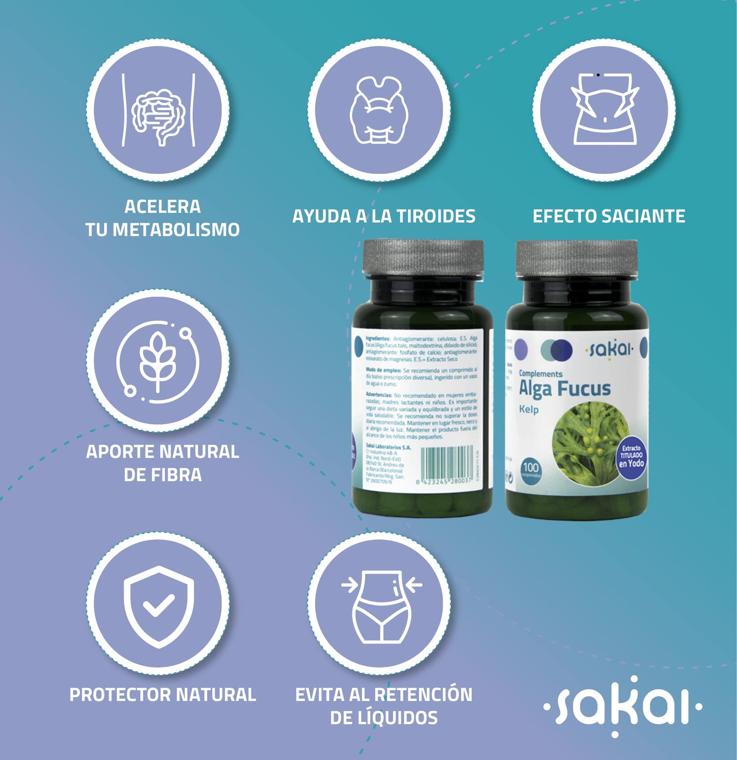 Sakai Laboratorios Yodo ALGA FUCUS 500 mg 100 Comp