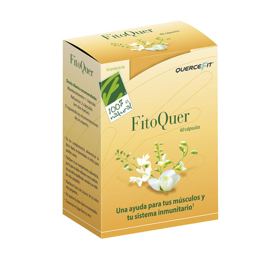 100% Natural FitoQuer. Quercetina fitosomada reforzada con vitaminas D y B2. 60 cápsulas vegetales